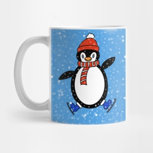 WHITE Christmas Penguin. Mug